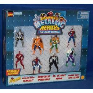   Metallic Heroes Die Cast Metal Spider Man 8 Pack Toys & Games