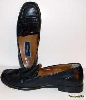   Cole Haan mens tassel & kilt loafers shoes 7.5 W black leather  