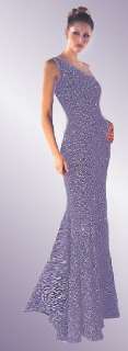 NWT Jessica McClintock Sparkly Blue Trumpet Dress Gown Size 6  