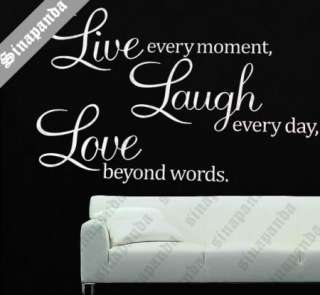 S60*85BIG LIVE LAUGH LOVE WALL STICKER ART DECAL DECOR QUOTE SAYING 