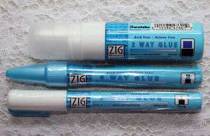 Zig 2 Way Glue Pens~Set of 3~JUMBO, CHISEL & FINE TIPS  