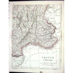  Lowry Antique Map 1853 Departments France Gulf Lyon 