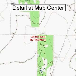   Topographic Quadrangle Map   Lueders West, Texas (Folded/Waterproof