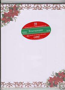 10 PACKS OF 50 COUNT EACH POINSETTIA W/RED LETTERHEAD  
