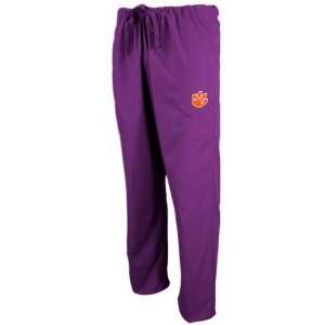 NCAA Clemson Tigers Purple Scrub Pants