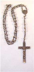 Vintage Sterling Silver Rosary  Cross & Beads 14.8 Grams  
