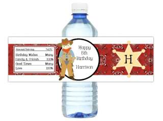 Cowboy Rodeo Western Birthday Party Water Bottle Labels  