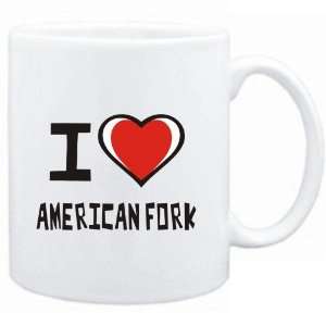 Mug White I love American Fork  Usa Cities Sports 