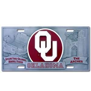  Oklahoma Sooners 3 D License Plate   NCAA College 