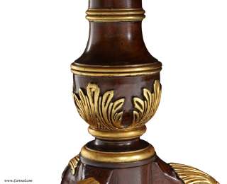   Round Banded Flamed Mahogany Foyer Table with Gold Leafing  