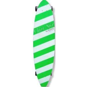  Madrid Striped Longboard Skateboard   Green/White Sports 