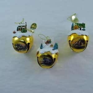 John Deere 3 Piece Sleigh Bells Christmas Ornament Set 4th in a Series 