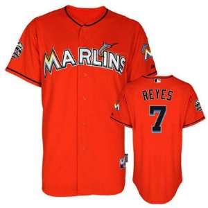 Jose Reyes Jersey  Florida Marlins #7 Authentic Orange Jersey  