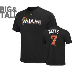  Jose Reyes Big & Tall Black Miami Marlins #7 Name and 