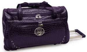 Kathy Van Zeeland Luggage Classic Carry On Wheeled Duffel Bag Purple 