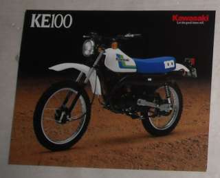 1986 KAWASAKI KE100 MOTORCYCLE DEALER BROCHURE CATALOG  