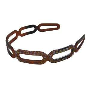  Tiger Brown Linked Studded Hard Headband