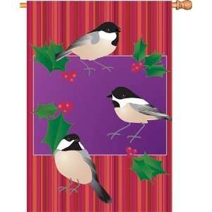  Holiday Chickadees House Flag Patio, Lawn & Garden