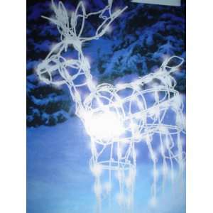  New 30 White Clear Lighted Reindeer Lighted Yard Buck 