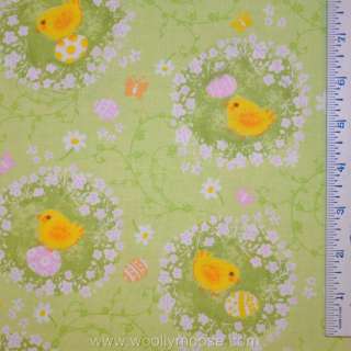 HALF YARD Happy EASTER Egg BUTTERFLY Bird BABY CHICK ALL OVER Fabric 1 