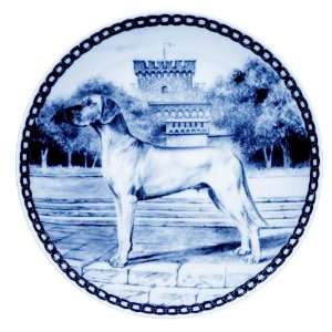  Great Dane (Natural Ears) Danish Blue Porcelain Plate 