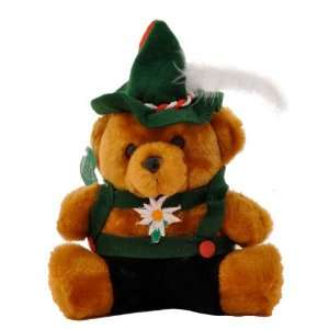 Plush German Teddy Bear in Lederhosen and Felt Hat 