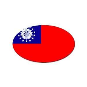  Burma Flag oval sticker 