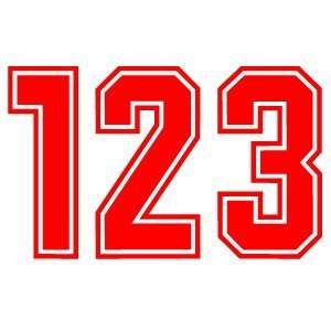 Keyline Style Red Flock Numbers 