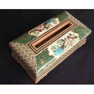  Persian Hand crafted Tissue Box with Khatam Inlay and 
