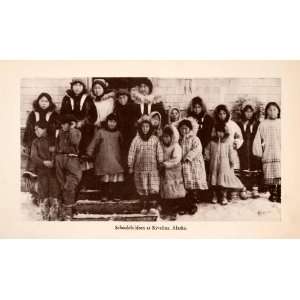  1939 Halftone Print Children Kivalina Alaska School Class 