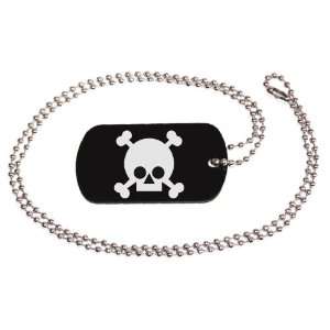  Punk Skull Black Dog Tag with Neck Chain 