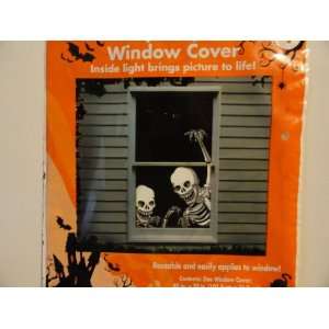  Spooky Window Cover   Spooky Skeletons 