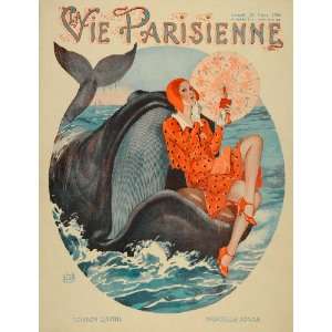  1930 Cover La Vie Parisienne Art Deco Whale G. Leonnec 