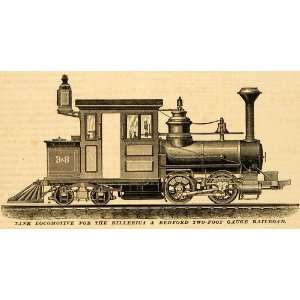  1878 Print Tank Locomotive Billerica Bedford Two foot 