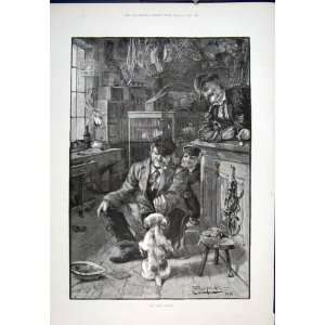  First Lesson Dog Begging Old Print 1893