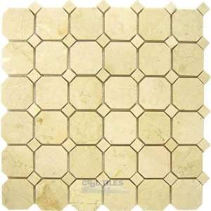 1 7/8 marble mosaic tile octagon indo marfil 12 x 12 