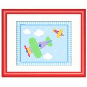   Kids FR AWAY 303 Up and Away Green Plane Print   Red Home & Garden