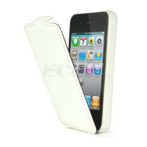  Ecell   WHITE LUXURY LEATHER CLAM CASE FOR APPLE IPHONE 4 