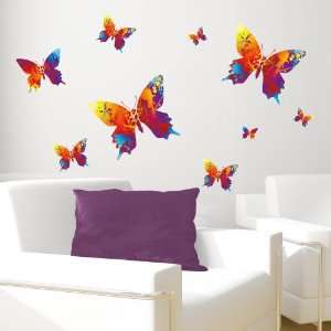   Decals Deco Sticker, Colorful Butterflies 