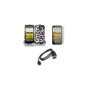  HTC One S (T MOBILE) Premium Combo Pack   Colorful Leopard 