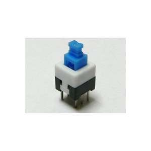 PUSH BUTTON SWITCH LATCHING ON/OFF DPDT 0.5A 50VDC 8x8mm  