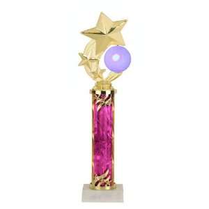 Trophy Paradise Lighted Volleyball Spinner Trophy   Marble Base   Pink 