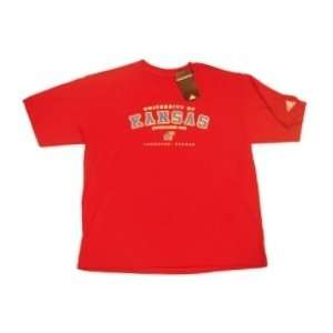  Kansas Jayhawks Adidas Red T Shirt (L) Adidas Sports 