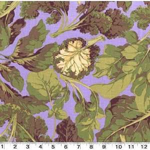  45 Wide Vegetable Leaves Periwinkle Fabric By The Yard 
