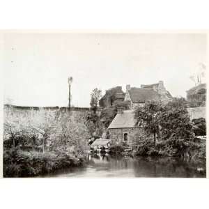  1906 Print Guindy Village France Mabik Remond River House Hill Home 