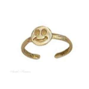  Gold Plated Smiley Smiling Face Toe Ring Jewelry