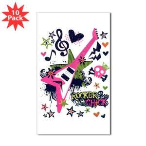   Rectangle) (10 Pack) Rocker Chick   Pink Guitar Heart and Treble Clef