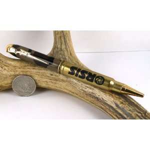  Camouflage Acrylic 338 Mag Rifle Cartridge Pen With a Gold 
