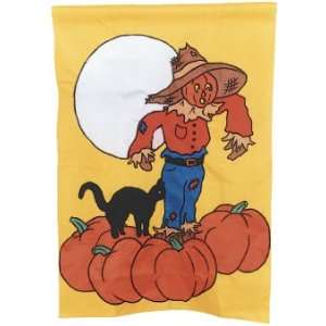  28 x 40 Cat, Moon, Scarecrow Applique Flag Patio, Lawn 