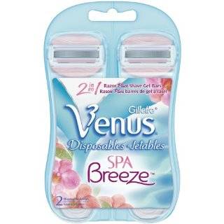 Gillette Venus Spa Breeze Disposable Womens Razor, 2 Count (Pack of 2)
